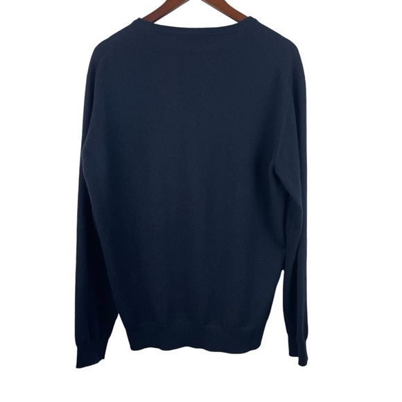 Strategic Business Unit | Navy Blue V Neck Cashmere Pullover Sweater - Picture 4 of 8